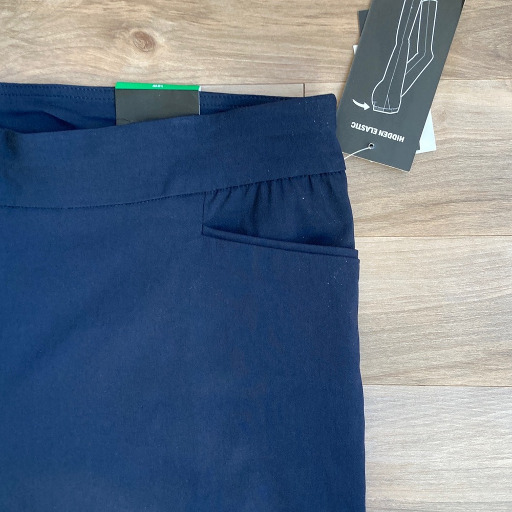Briggs navy blue millennium Capri stretch comfort waistband hidden elastic 18W - Picture 8 of 17